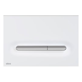 Кнопка управления AlcaPlast для скрытых систем инсталляции белый-хром глянцевый, M1876-1