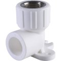 Угольник Политэк 20х1/2 с внутренней резьбой с креплением для полипропиленовых труб под сварку (цвет белый), 9400082012
