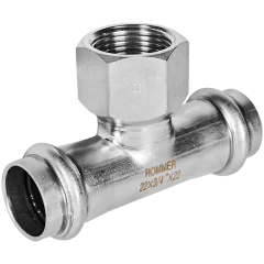 Тройник-переходник-ВР ROMMER 22х3/4 из нержавеющей стали прессовой