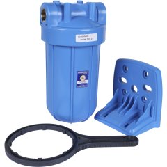 Корпус 10ВВ AquaFilter AQM вход 1 фильтр в сборе (колба, ключ, кронштейн, манометр) без картриджа, FH10B1-B-WB