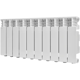 Радиатор алюминиевый STOUT GAMMA 350 10 секций боковое подключение (белый RAL 9010), SRA-3310-035010