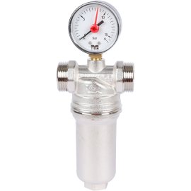 Фильтр с манометром с латунной колбой TIEMME 3/4BP, 3130008(3131N0005)