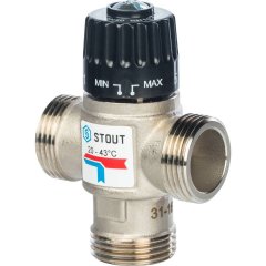 Термостатический смесительный клапан для систем отопления и ГВС STOUT G1 НР 20-43°С KV 1,6, SVM-0020-164325