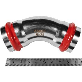Угольник ROMMER 45° ВПр-ВПр, 35, из нержавеющей стали прессовой, RSS-1005-000035