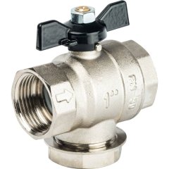 Кран шаровой STOUT с фильтром 1 (ручка-бабочка), SVF 0002 000025