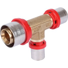 Тройник TIEMME редукционный 26x16x20 для металлопластиковых труб прессовой, 1650078