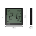 Беспроводной Терморегулятор ENGO Controls, черный, с модулем Zigbee, с аккумулятором, со встроенным датчиком влажности, с возможностью подключения датчика пола
