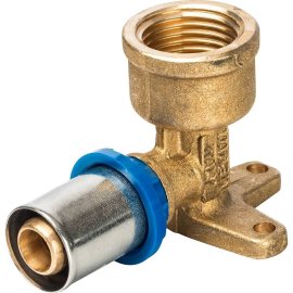 Угольник Prandelli Multyrama 90 (внутр.резьба, крепеж, 16х2х1/2 профиль H,TH,U) для металлопластиковых труб прессовой, 509.10.51.6