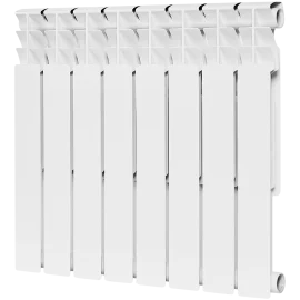 Радиатор биметаллический ROMMER Optima BM 500 8 секций боковое подключение (RAL9016), RBM-0210-050008