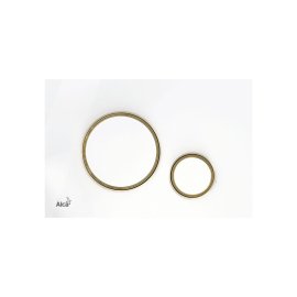 Кнопка управления AlcaPlast для скрытых систем инсталляции белый-золотой глянцевый, M775