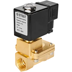 Клапан соленоидный (электромагнитный) STOUT непрямого (пилотного) действия НЗ 24В G1/2 SSV-0030-024015