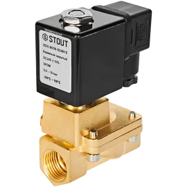 Клапан соленоидный (электромагнитный) STOUT непрямого (пилотного) действия НЗ 24В G1/2 SSV-0030-024015