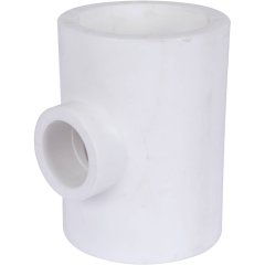 Тройник переходной Политэк 63х32х63 для полипропиленовых труб под сварку (цвет белый)