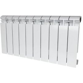 Радиатор биметаллический STOUT ALPHA 350 10 секций боковое подключение (белый RAL 9016)