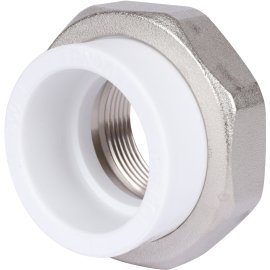Муфта разъемная Политэк 50х1 1/2 с внутренней резьбой для полипропиленовых труб под сварку (цвет белый), 7000150112