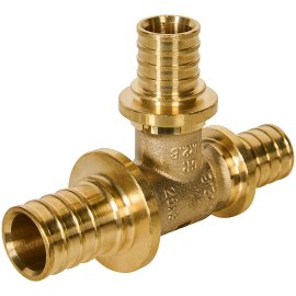 Тройник РЕХАУ с уменьшенным боковым и торцевым проходами 25-20-20 MX для труб из сшитого полиэтилена аксиальный, 11080851001