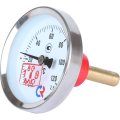 Термометр биметаллический погружной РОСМА 63 мм c гильзой 120 градусов 1/2 осевой шток 46х6 мм БТ-31.211