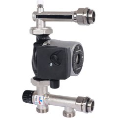 Насосно-смесительный узел STOUT SDG-0120 с термостатическим клапаном 20-43°C жидкокристаллическим термометром, с насосом UPSO 25-65, 130 mm