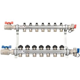 Комплект коллекторов с шаровыми кранами РЕХАУ HKV 7 контуров, 12180713001