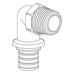 Переходник РЕХАУ RAUTITAN с наружной резьбой 50-R 1 1/4 RX+ для труб из сшит полиэтил аксиальный