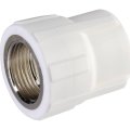 Муфта комбинированная Политэк 25х3/4 внутр. резьба для полипропиленовых труб под сварку (цвет белый), 9100002534