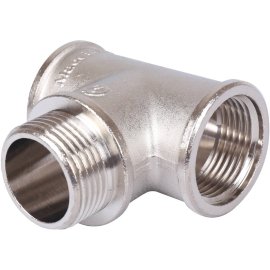Тройник STOUT ВНВ никелированный 1 x1 x1, SFT-0065-000111