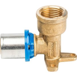 Угольник Prandelli Multyrama 90 (внутр.резьба, крепеж, 20х2х1/2 профиль H,TH,U) для металлопластиковых труб прессовой, 509.10.52.0