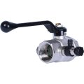 Кран шаровой BUGATTI Oregon с дренажем и воздухоотводчиком, (ручка-рычаг алюминий) внут-внут резьба 1, 03300029