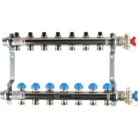 Распределительный коллектор РЕХАУ RAUTHERM S HKV на 7 контуров нерж .сталь (без шаровых кранов), 12180711001