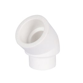 Угольник Политэк d=32 45* внутр./наруж.  для полипропиленовых труб под сварку (цвет белый), 9422003245