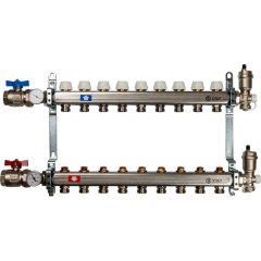 Коллектор из нержавеющей стали в сборе без расходомеров STOUT 9 выходов