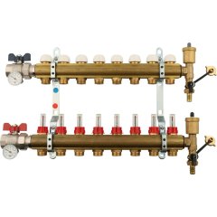 Коллектор в сборе с расходомерами на 8 выходов TIEMME 1х3/4 ЕК