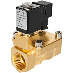 Клапан соленоидный (электромагнитный) STOUT непрямого (пилотного) действия НЗ 220В G1 SSV-0030-220025