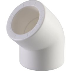 Угольник Политэк d=25 45* для полипропиленовых труб под сварку (цвет белый)