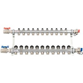 Комплект коллекторов с шаровыми кранами РЕХАУ HKV 11 контуров, 12181113001