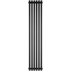 Стальной трубчатый радиатор STOUT TUBE QUADRO 6 секций нижнее правое подключение QV40-1750-6 R RAL1T103S9005 (черный матовый муар), STQV4017506RRAL1T103S9005