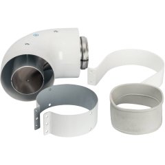 *SCA-6010-230190 STOUT Элемент дымохода DN60/100 адаптер для котла угловой 90° коаксиальный (совместимый с Vaillant, Protherm NEW)(с логотипом), SCA-6010-230190