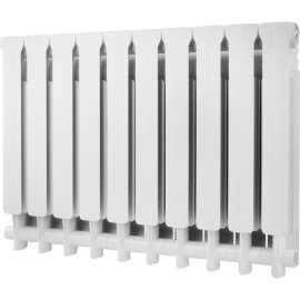 Радиатор алюминиевый Global ISEO 500 10 секций боковое подключение (2748 cod.07) (цвет cod.07 grigio scuro opaco mettalizzato 2748 (черный)), 184370