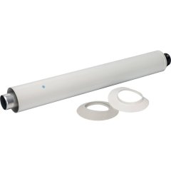 *SCA-6010-000830 STOUT Элемент дымохода DN60/100 конечный участок 830мм дымохода для горизонт. прохода через стену с оголовком из пластика, SCA-6010-000830