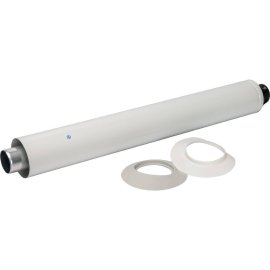 *SCA-6010-000830 STOUT Элемент дымохода DN60/100 конечный участок 830мм дымохода для горизонт. прохода через стену с оголовком из пластика, SCA-6010-000830