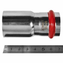 Муфта ROMMER переходная НПр-ВПр, 35х28, из нержавеющей стали прессовой, RSS-1020-003528