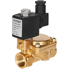 Клапан соленоидный (электромагнитный) STOUT непрямого (пилотного) действия НО 220В G3/4 SSV-0040-220020