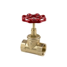 Вентиль запорный, латунь 1, индивидуальная упаковка, желтый, РТП