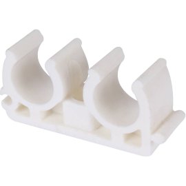 Двойное крепление Kalde d=16 для полипропиленовых труб под сварку (цвет белый), 3592-bck-160000