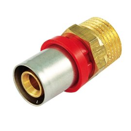 Муфта TIEMME с наружной резьбой 20x3/4 для металлопластиковых труб прессовой, 1650015