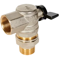 Кран шаровой BUGATTI Oregon угловой с полусгоном (ручка-бабочка) внут-наруж резьба 1