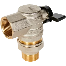 Кран шаровой BUGATTI Oregon угловой с полусгоном (ручка-бабочка) внут-наруж резьба 1