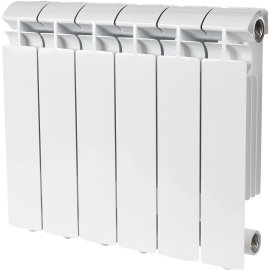 Радиатор алюминиевый STOUT ALPHA 350 6 секций боковое подключение (белый RAL 9016), SRA-2310-035006