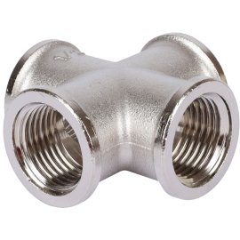 Крестовина TIEMME никелированная ВВ 1/2 для стальных труб резьбовой, 1500290