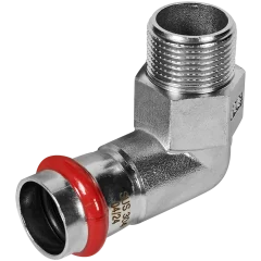 Угольник ROMMER-переходник ВПр-НР 22х3/4 из нержавеющей стали прессовой